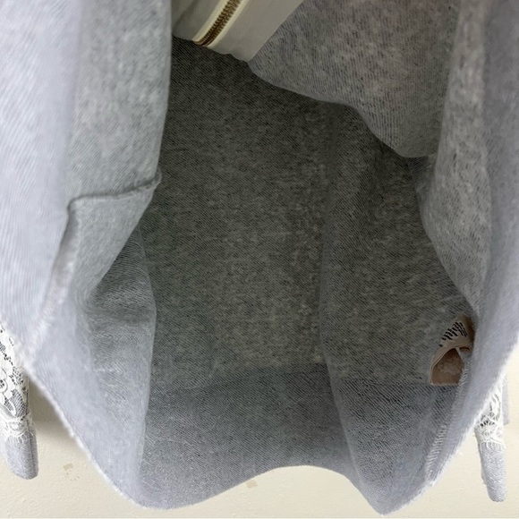 Soft Surroundings Laced Gray Full Zip Long Sleeve Sweater Jacket - Picture 5 of 11